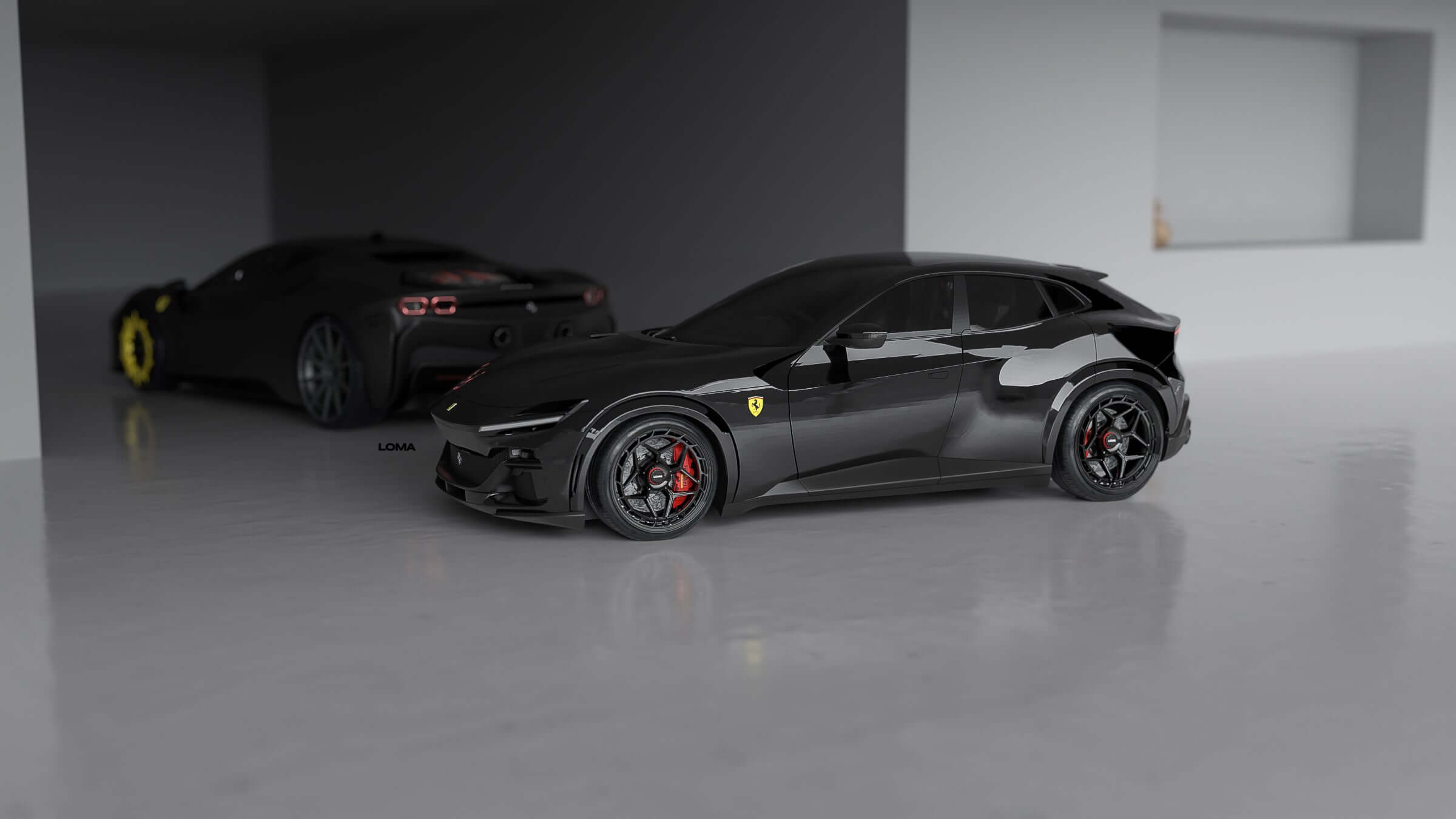 Ferrari Purosangue on Centerlock Design LOMA Forged Wheels.