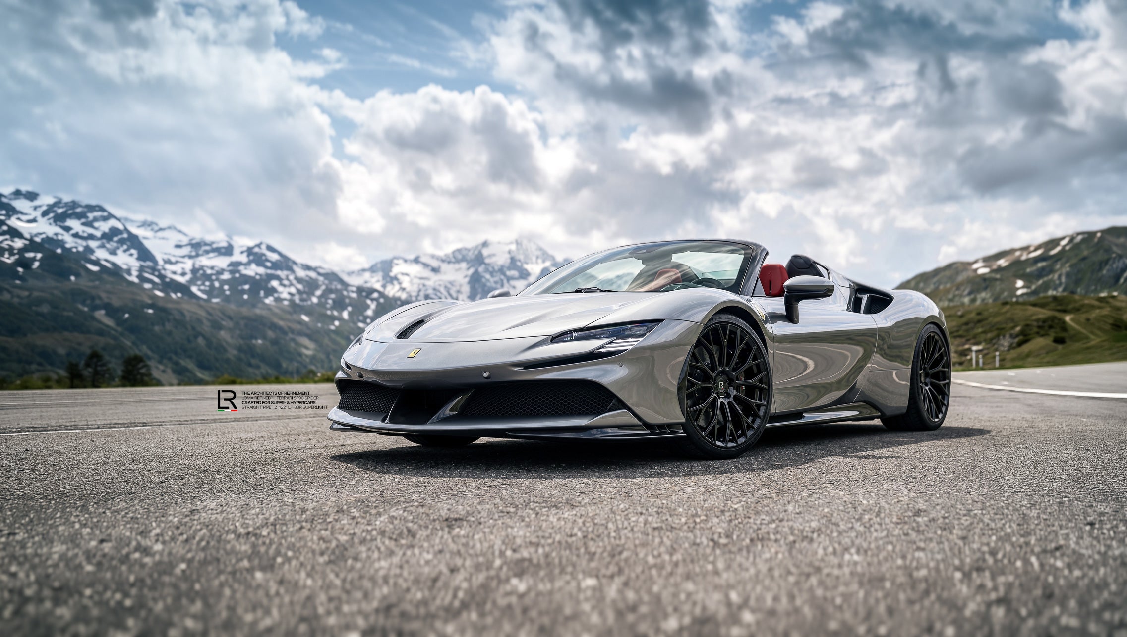 Ferrari SF90 Spider Custom Forged Wheels, Catless Downpipes and Exhaust Systems by LOMA Refined Wallpaper.