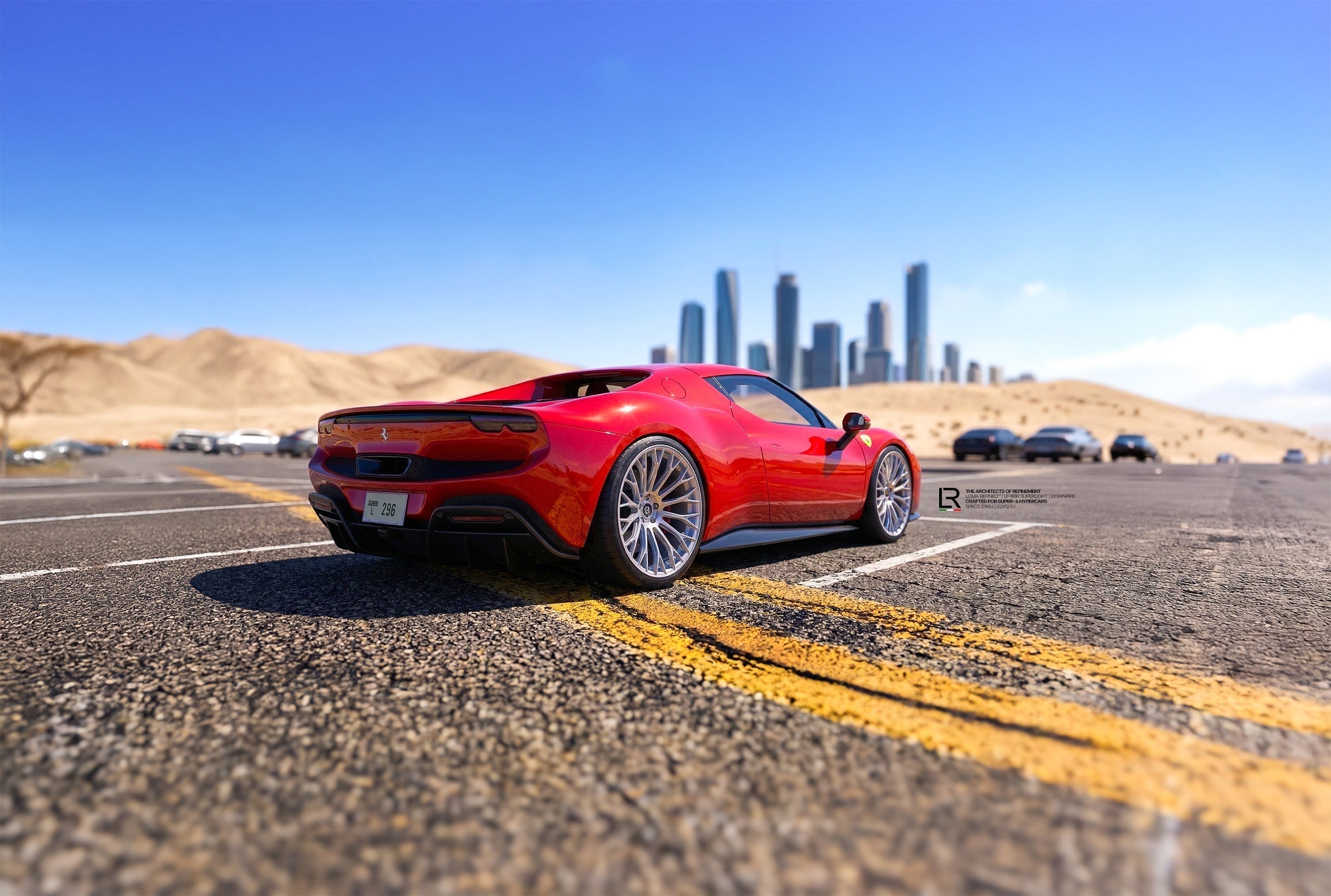 Ferrari 296 with LOMA LF-88R Forged Wheels & Catless Downpipe | 21”/22” Fitment.