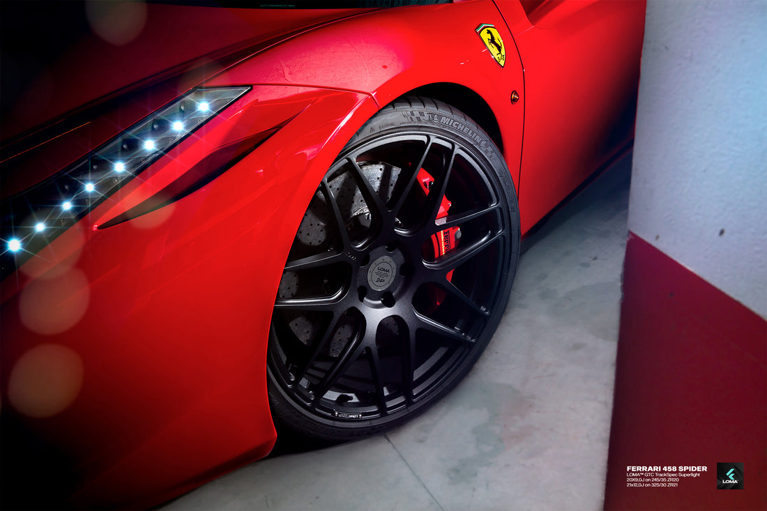 Ferrari 458 Spider on LOMA Forged™ GTC Wheels: A Symphony of Power and Precision.