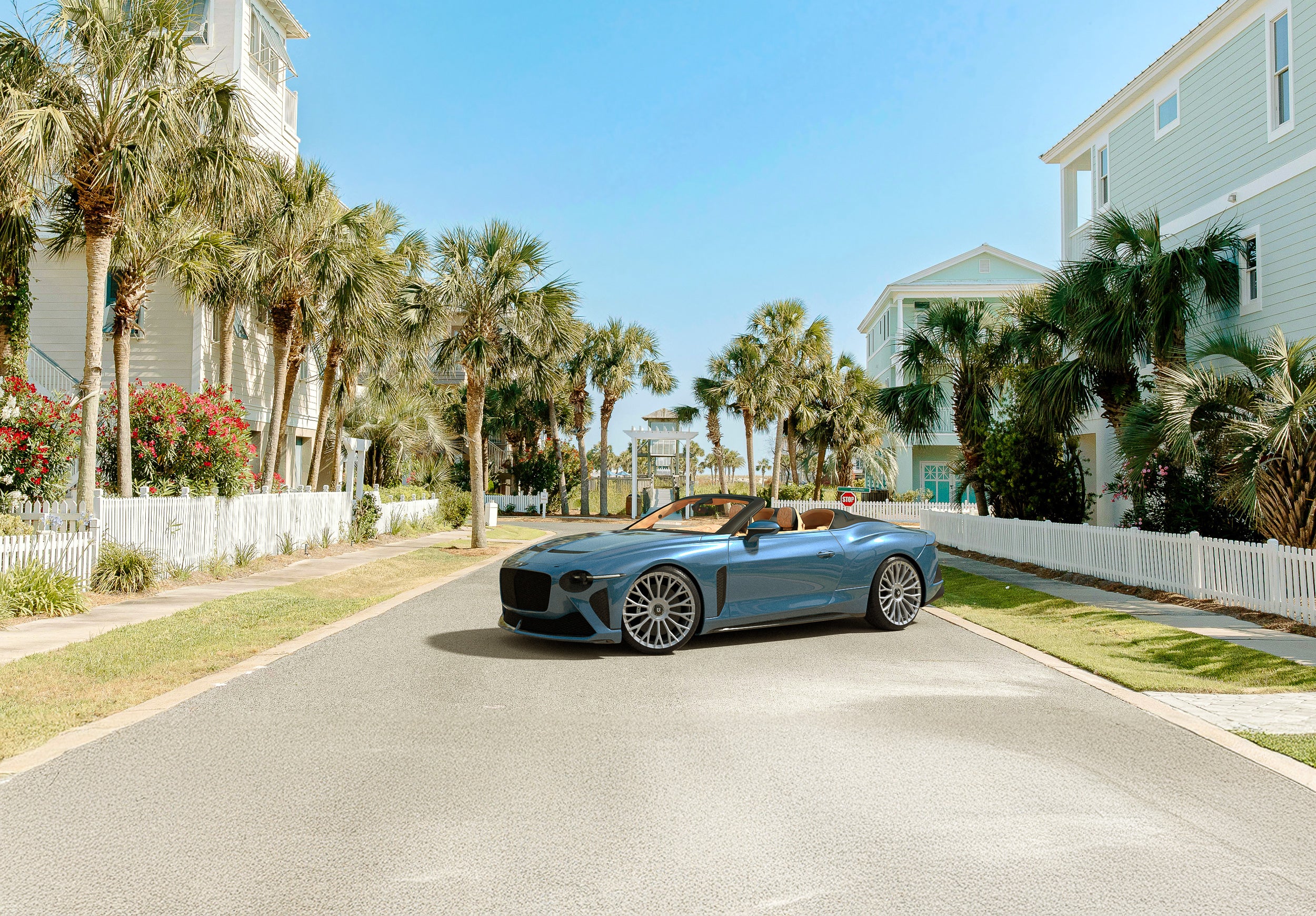 Bentley-Continental-GTC-Batur-custom-forged-wheels-in-22-inches-by-LOMA-Refined-in-a-gated-community-in-Miami-Beach-Florida.