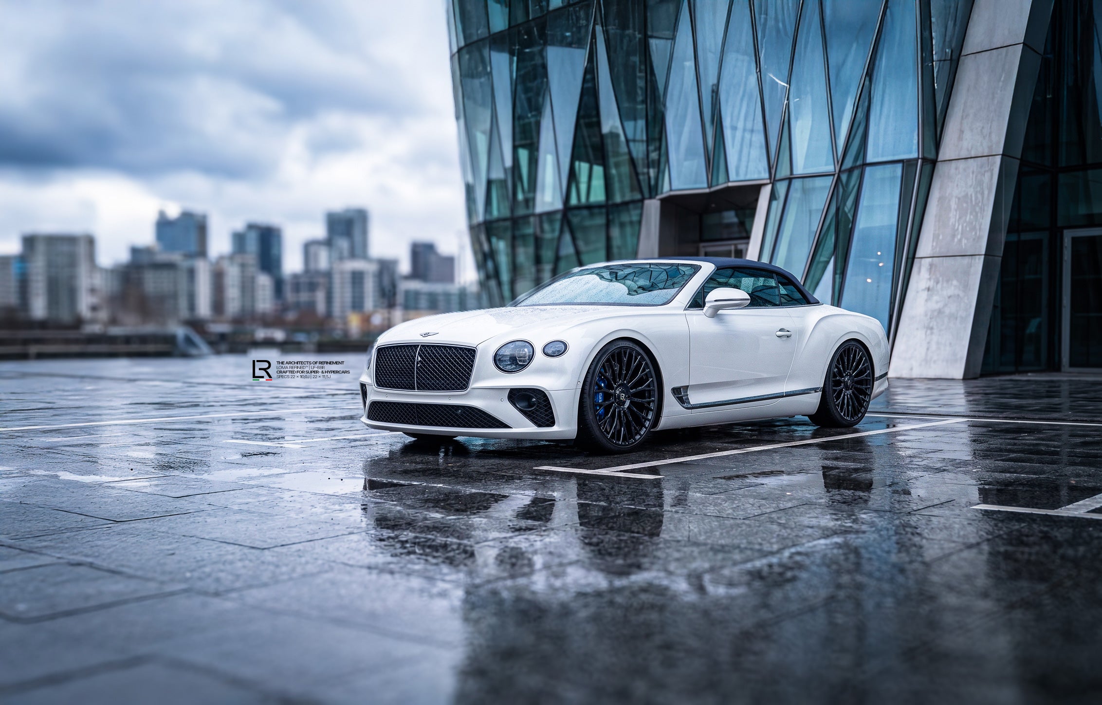 Bentley-Continental-GTC-custom-wheels-front-side-view-by-LOMA-Refined-in-Dubai.