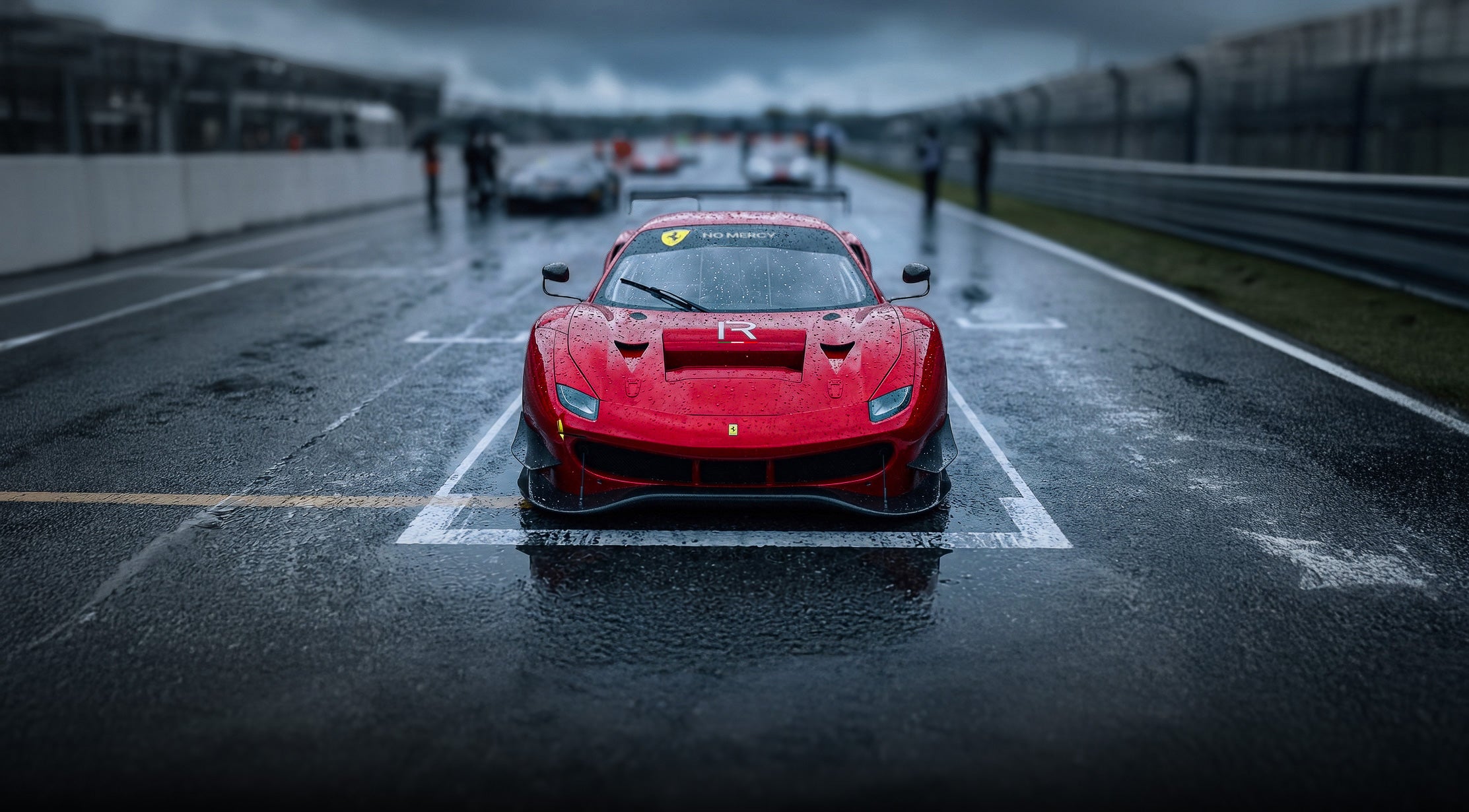 Ferrari 488 GT3 Racing Grid with LOMA Refined Mega Wallpaper.