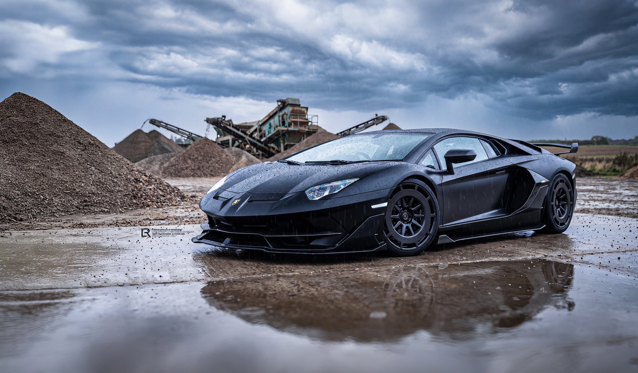 Lamborghini Aventador S Performance Carbon Wheels and Downpipes by LOMA Refined front side view.