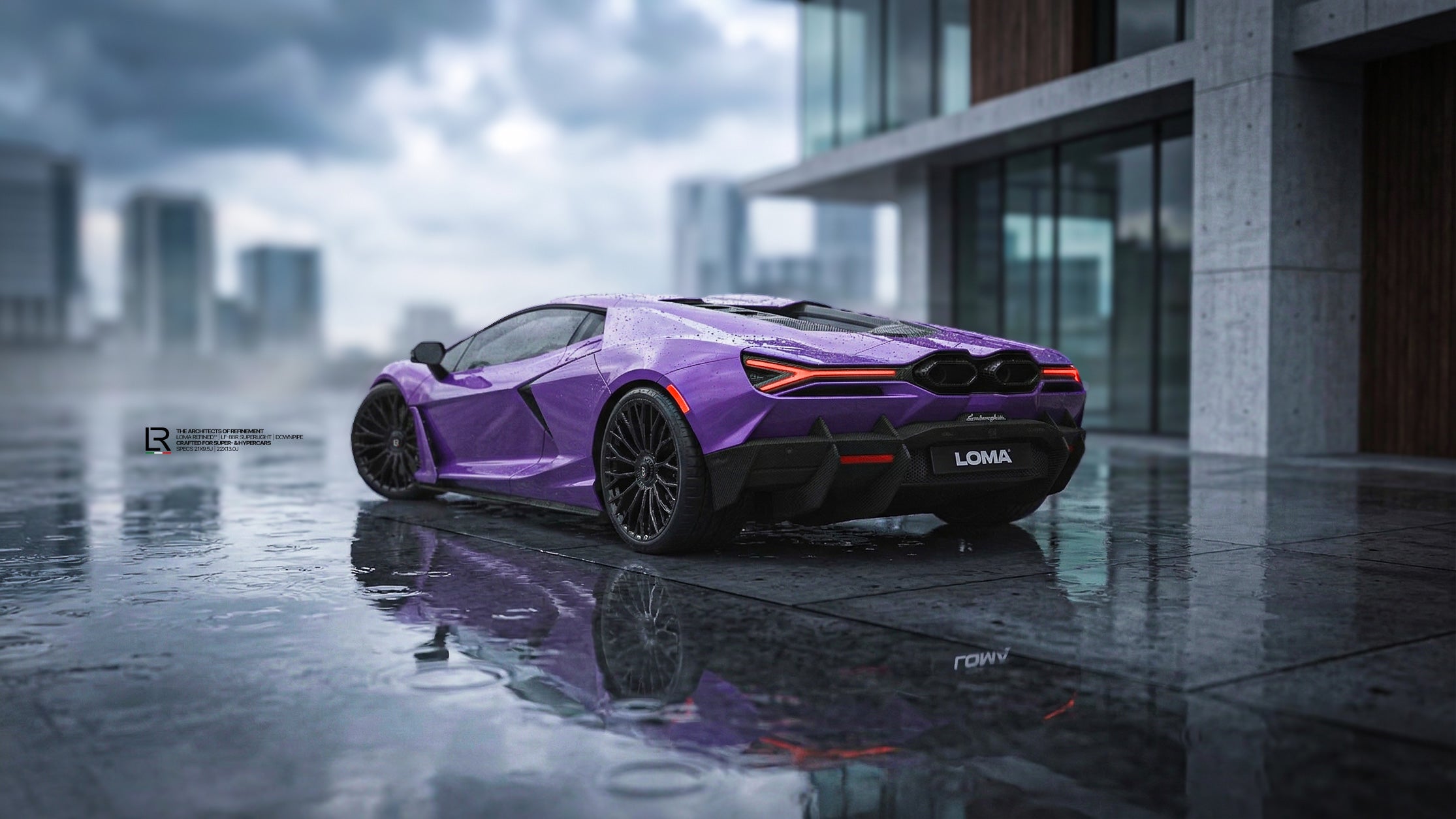 Lamborghini-Revuelto-tuning-downpipes-and-custom-performance-centerlock-wheels-top-shot-in-Dubai.