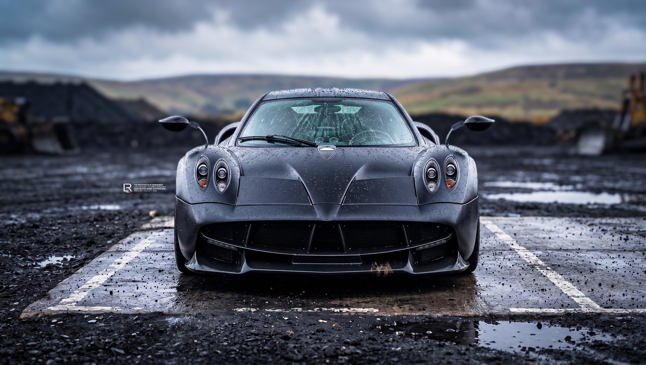 Pagani-Huayra-Custom-Wheels-and-Performance-by-LOMA-Refined-front-front-view-closeup-coal-mine-wallpaper.