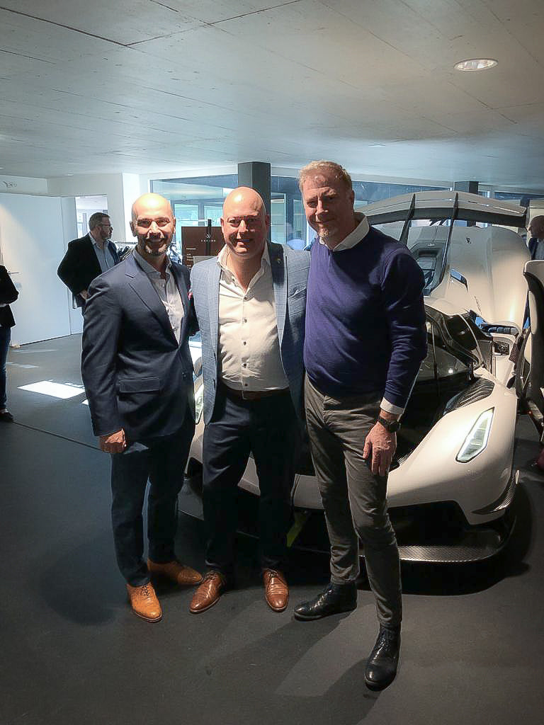 LOMA Refined's Founder and CEO, Mario Radosavljevic with Christian von Koenigsegg, and Aston Martin Lagonda Director, Martin Reichmann.